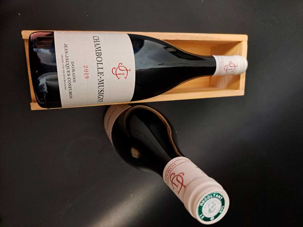 El excelente vino Jean Jacques Confuron Chambolle Musigny 2019